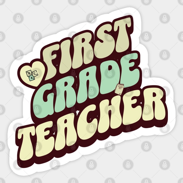 First Grade Teacher Sticker by Moonlit Matter